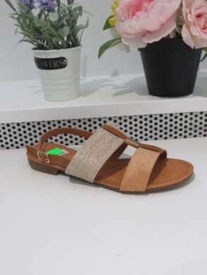 Sandały damskie na płaskim (36-41) 333-126 CAMEL