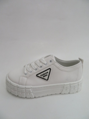 Buty sportowe damskie na koturnie (36-41) RE12 WHITE