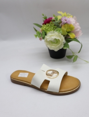 Klapki damskie na płaskim (36-41) ML307 WHITE