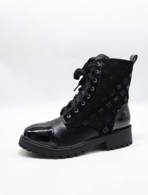 Botki damskie ocieplane na płaskim (36-41) 88097 BLACK