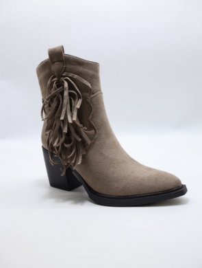 Botki damskie na obcasie (36-41) 68345 TAUPE