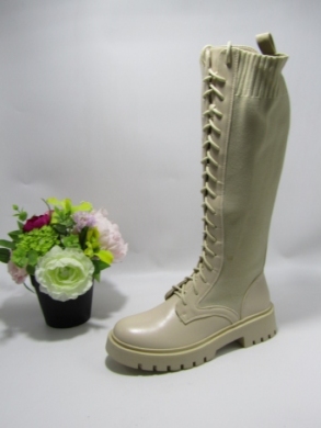 Kozaki damskie na płaskim (36-41) SJ588 BEIGE