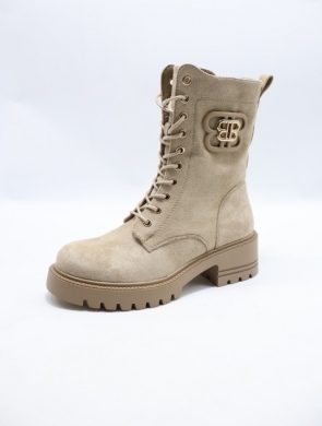 Botki damskie ocieplane na obcasie (36-41) HBL-139 KHAKI/SU