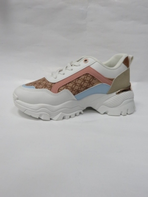 Buty sportowe damskie na płaskim (36-41) AB922 WHITE/PINK