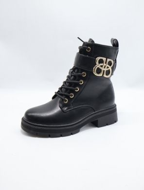 Botki damskie ocieplane na płaskim (36-41) AM7521 BLACK