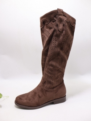 Kozaki damskie na płaskim (36-41) H198-6 BROWN