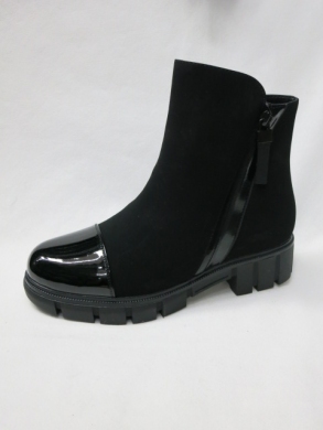 Botki damskie ocieplane na płaskim (36-41) 246 BLACK