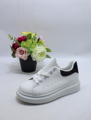Buty sportowe damskie na płaskim (37-41) EV-81 WH/BLACK