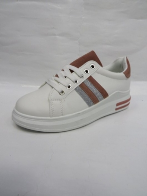 Buty sportowe damskie na płaskim (36-41) 1030 WHITE/PINK