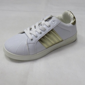 Buty sportowe damskie na płaskim (36-41) DS99-316 WHITE/GOLD