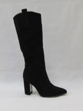Kozaki damskie na obcasie (36-41) 9327-1A BLACK