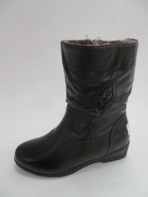 Kozaki damskie ocieplane na płaskim (36-41) A201 BLACK