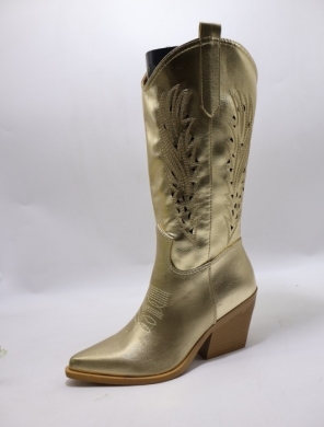 Kozaki damskie na obcasie (36-41) 2261 GOLD