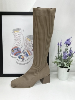 Kozaki damskie na obcasie (36-41) 8585 KHAKI