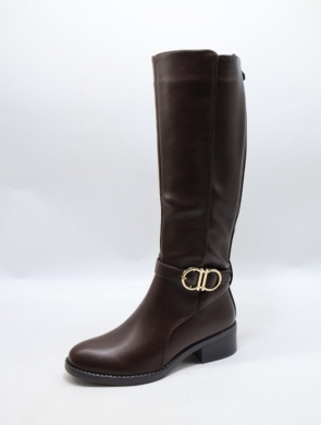 Kozaki damskie na płaskim (36-41) 68321 BROWN