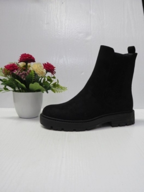 Botki damskie ocieplane na płaskim (36-41) 9160 BLACK