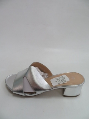 Klapki damskie na obcasie (36-41) N19-371 SILVER
