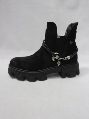 Botki damskie ocieplane na płaskim (36-41) NC1199 BLACK