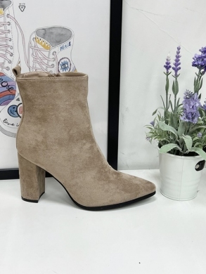 Botki damskie na obcasie (36-41) E5133-6 BEIGE