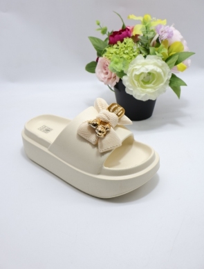 Klapki damskie na płaskim (36-41) 2011 BEIGE
