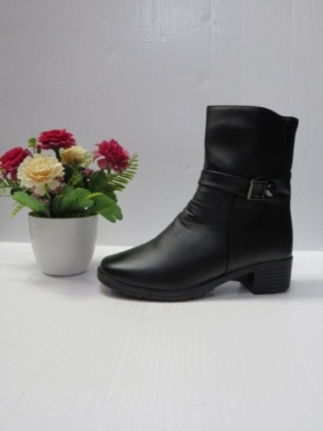 Botki damskie ocieplane na obcasie (37-42) 420-9 BLACK