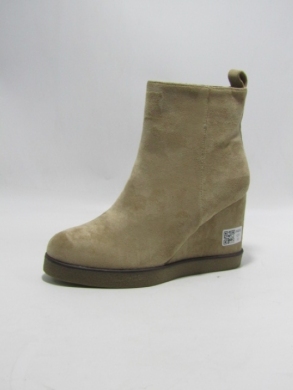 Botki damskie ocieplane na koturnie (36-41) 00-2 KHAKI