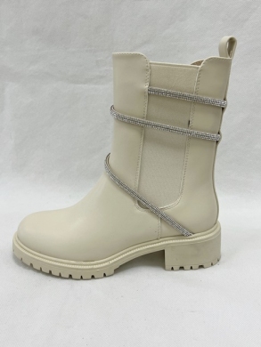 Botki damskie ocieplane na płaskim (36-41) RXJ170 BEIGE