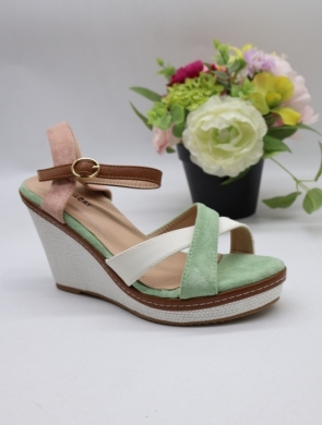 Sandały damskie na koturnie (36-41) R804 GREEN