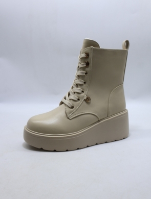 Botki damskie ocieplane na koturnie (36-41) 2884-2 BEIGE