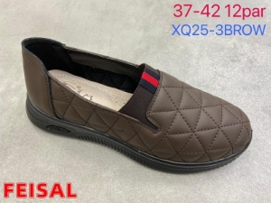 Półbuty damskie na płaskim (37-42) XQ25-3 BROWN
