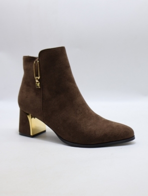 Botki damskie na obcasie (36-41) 1338 BROWN