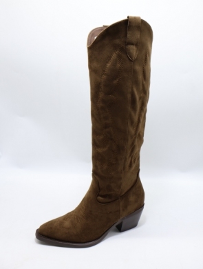 Kozaki damskie na obcasie (36-41) 7688A-1 OLIVE