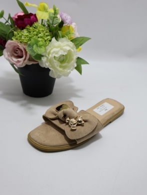 Klapki damskie na płaskim (36-41) LS-587 KHAKI