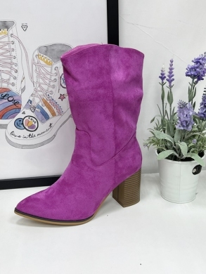 Kozaki damskie na obcasie (36-41) 8613 FUCHSIA