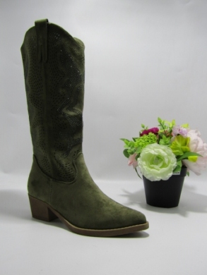 Kozaki damskie na obcasie (36-41) C23-01 GREEN