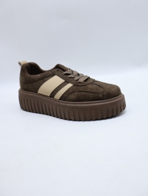 Buty sportowe damskie na płaskim (36-41) 1220 BROWN