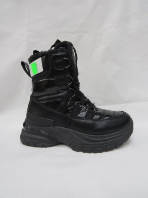 Botki damskie ocieplane na koturnie (36-41) 0-604 BLACK