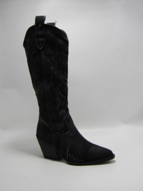 Kozaki damskie na obcasie (36-41) 6342 BLACK