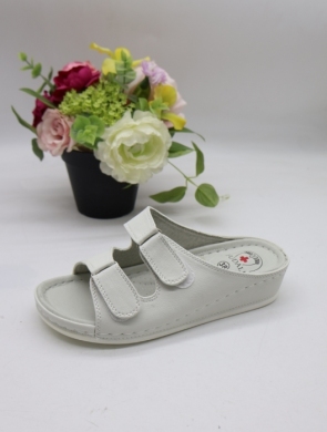 Klapki damskie na koturnie (36-42) 0823 WHITE