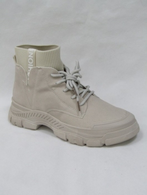 Botki damskie ocieplane na płaskim (36-41) NB569 BEIGE