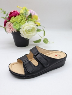 Klapki damskie na koturnie (36-42) 0823 BLACK