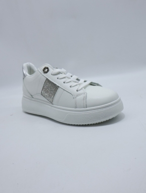 Buty sportowe damskie na płaskim (36-41) WW171 WHITE/SILVER