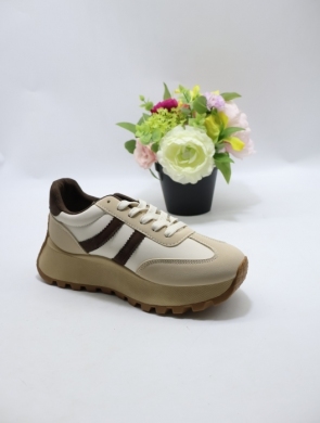Buty sportowe damskie na płaskim (36-41) 25803 BROWN