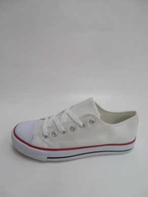 Trampki damskie na płaskim (38-42) 608A-2 WH/RED