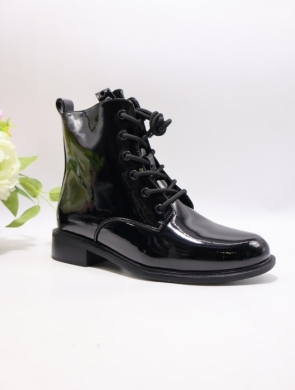 Botki damskie ocieplane na płaskim (36-41) SA3125-20 BLACK