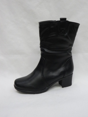 Kozaki damskie ocieplane na obcasie (39-43) D881-13 BLACK