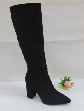 Kozaki damskie ocieplane na obcasie (36-41) 168-356 BLACK