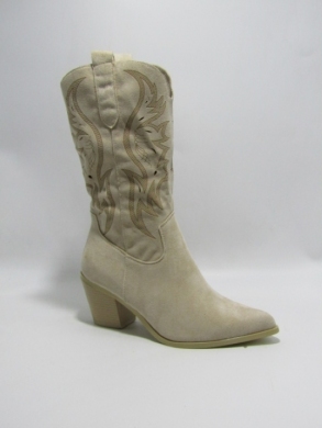 Kozaki damskie na obcasie (36-41) 575 BEIGE