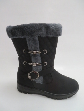 Kozaki damskie ocieplane na płaskim (36-42) 503-1 BLACK