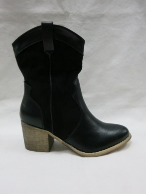 Botki damskie ocieplane na obcasie (36-41) 19021 BLACK